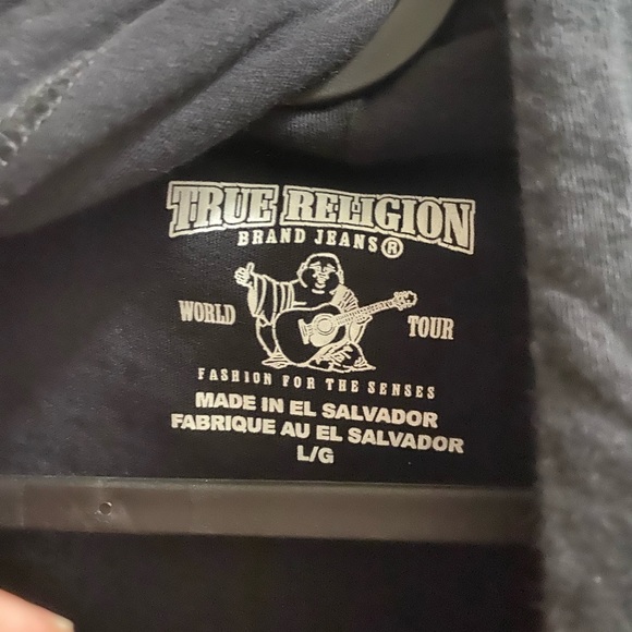 Mens Black True Religion Short Sleeve Hoodie. Size Large. - Picture 3 of 4